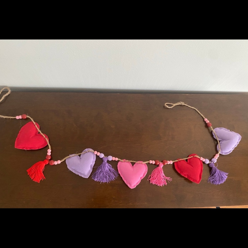 Target Heart Garland with Red and Purple Accents